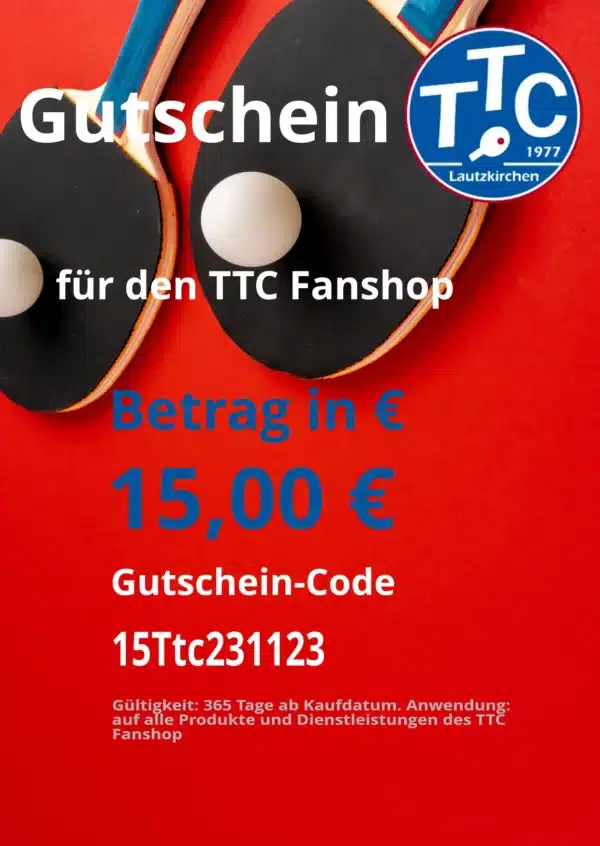 15 € Gutschein TTC